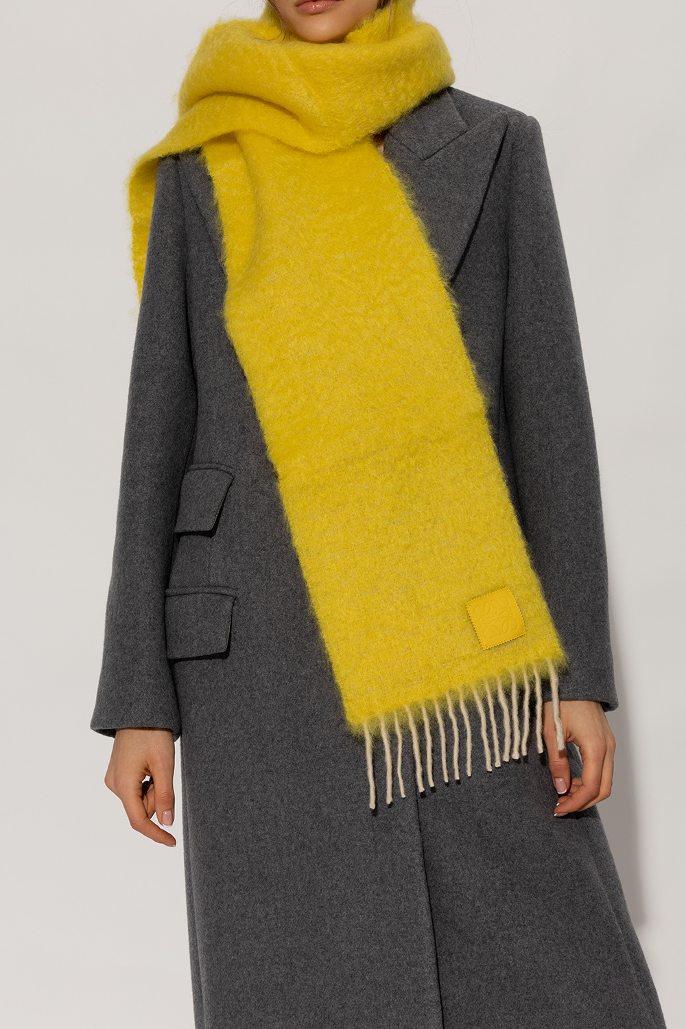 Yellow Wool scarf with logo Loewe - SchaferandweinerShops KR